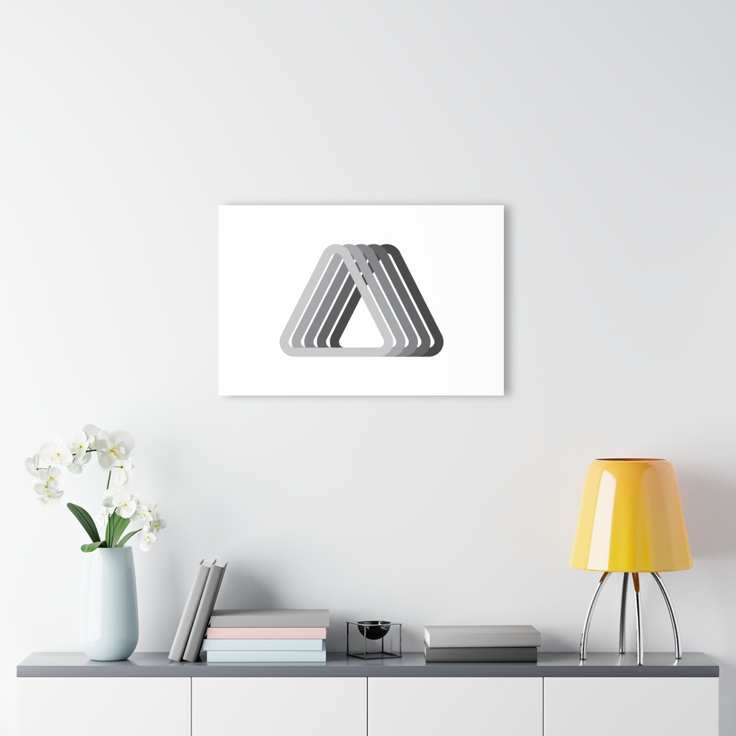 T5 Minimalist Monochromatic Triangles Acrylic Print