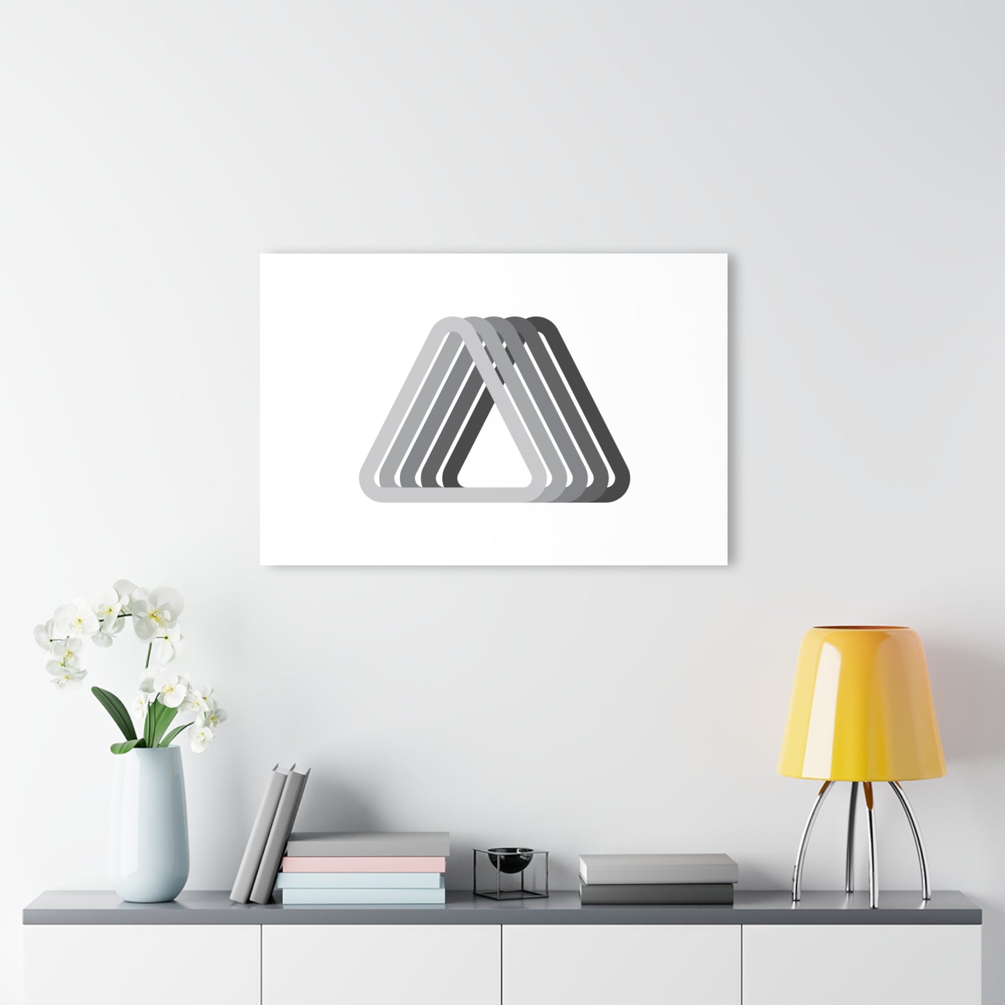 T5 Minimalist Monochromatic Triangles Acrylic Print