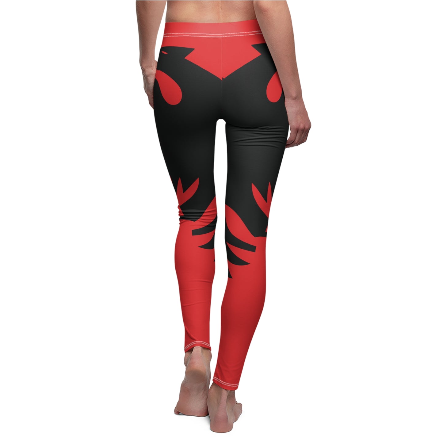 T5 Minimalist Albanian Flag Two Headed Eagle Leggings for Women