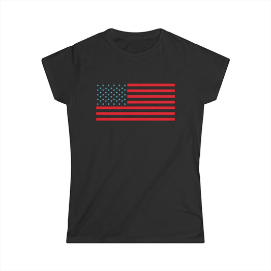 T5 Minimalist U.S.A. Flag T-Shirt for Women