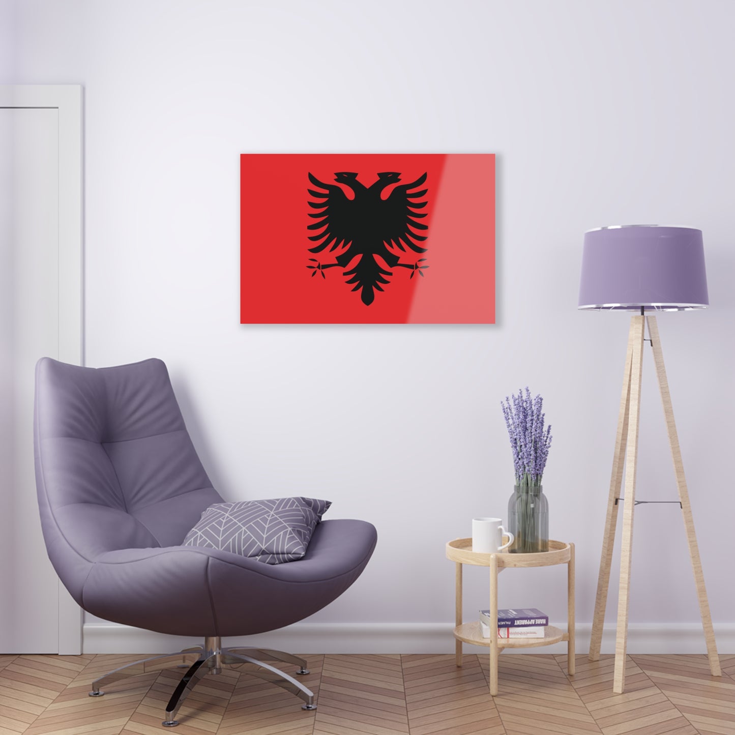 T5 Minimalist Albanian Flag Two Headed Eagle Acrylic Print