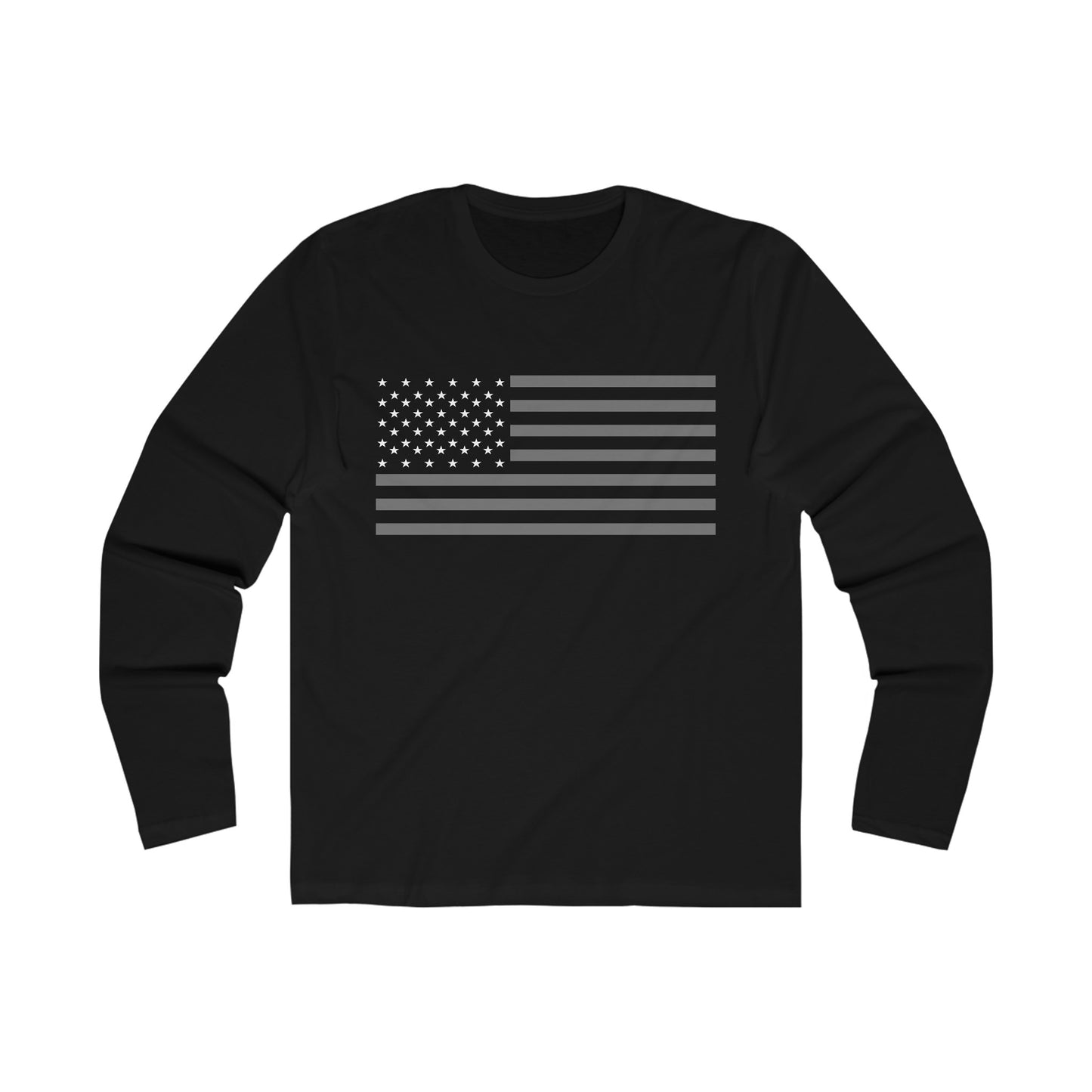 T5 Minimalist U.S.A. Flag Long Sleeve Crew Tee for Men & Women