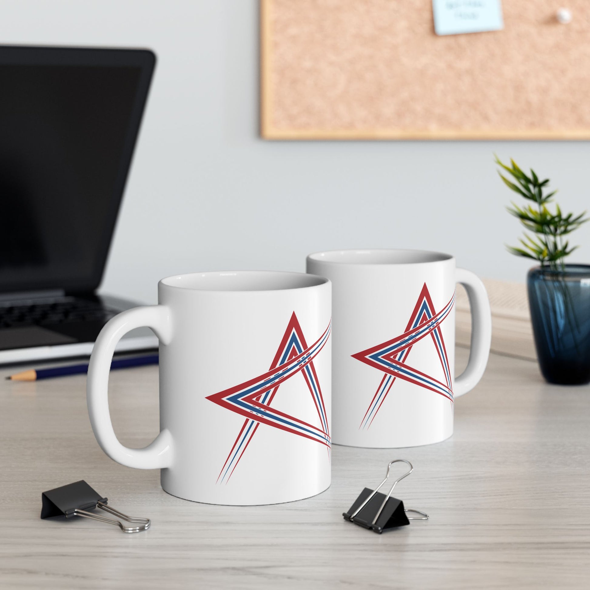 T5 Minimalist Colliding Shapes Ceramic Coffee Mug