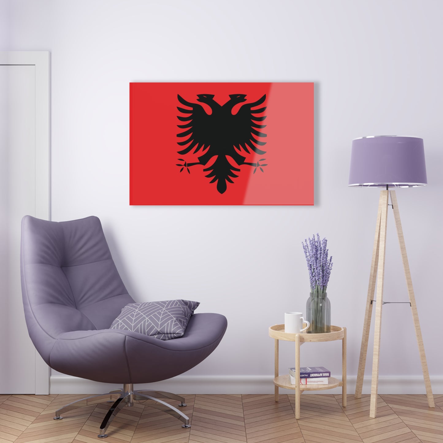 T5 Minimalist Albanian Flag Two Headed Eagle Acrylic Print