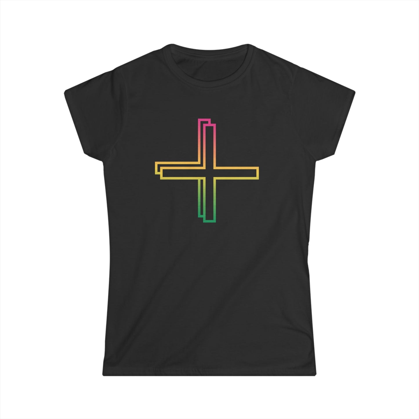 T5 Minimalist Colorful Plus Sign T-Shirt for Women