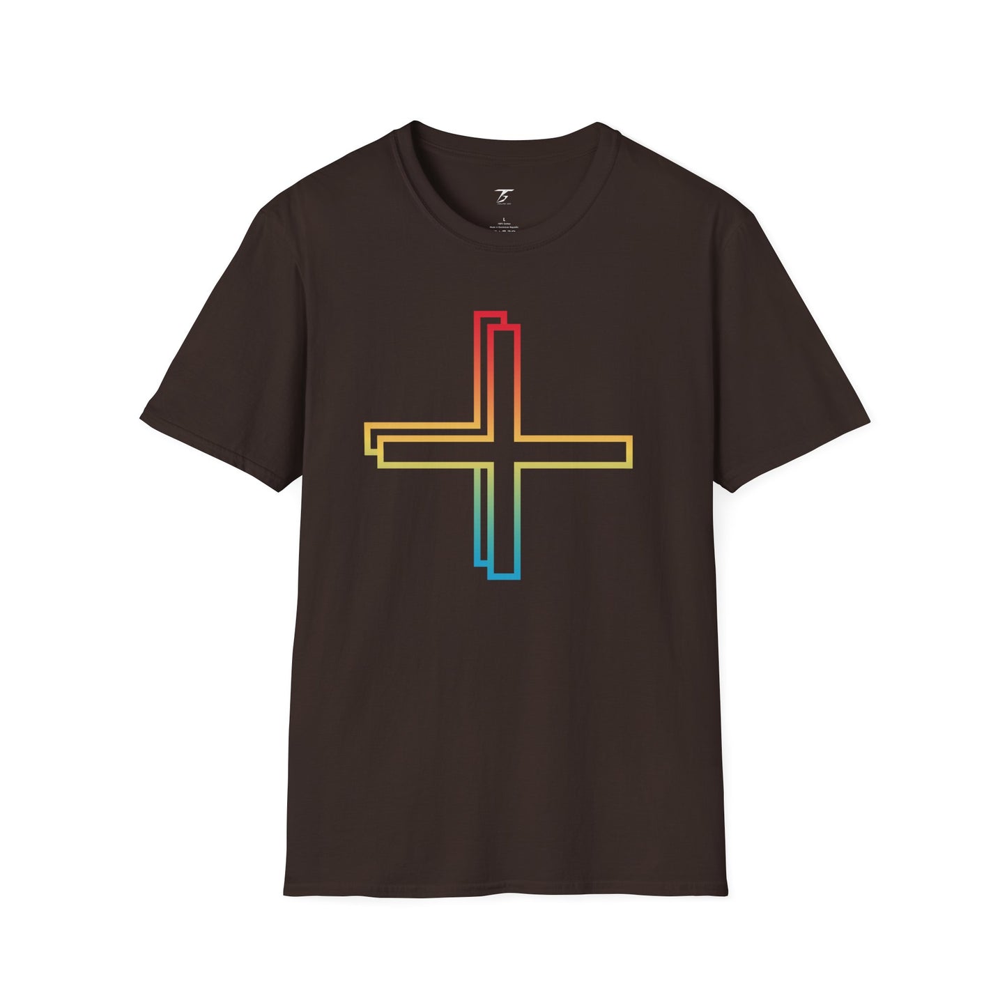 T5 Minimalist Colorful Plus Sign T-Shirt for Men