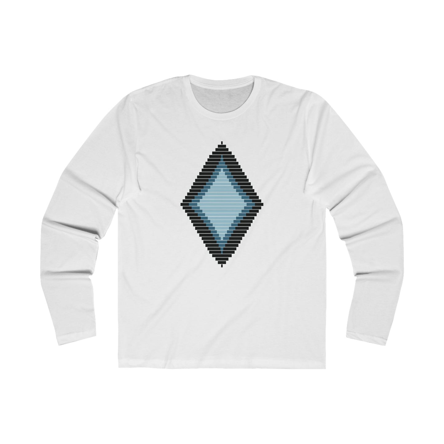 T5 Minimalist Diamond Mosaic Long Sleeve Crew Tee for Women