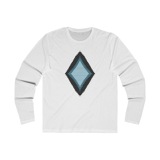 T5 Minimalist Diamond Mosaic Long Sleeve Crew Tee for Women