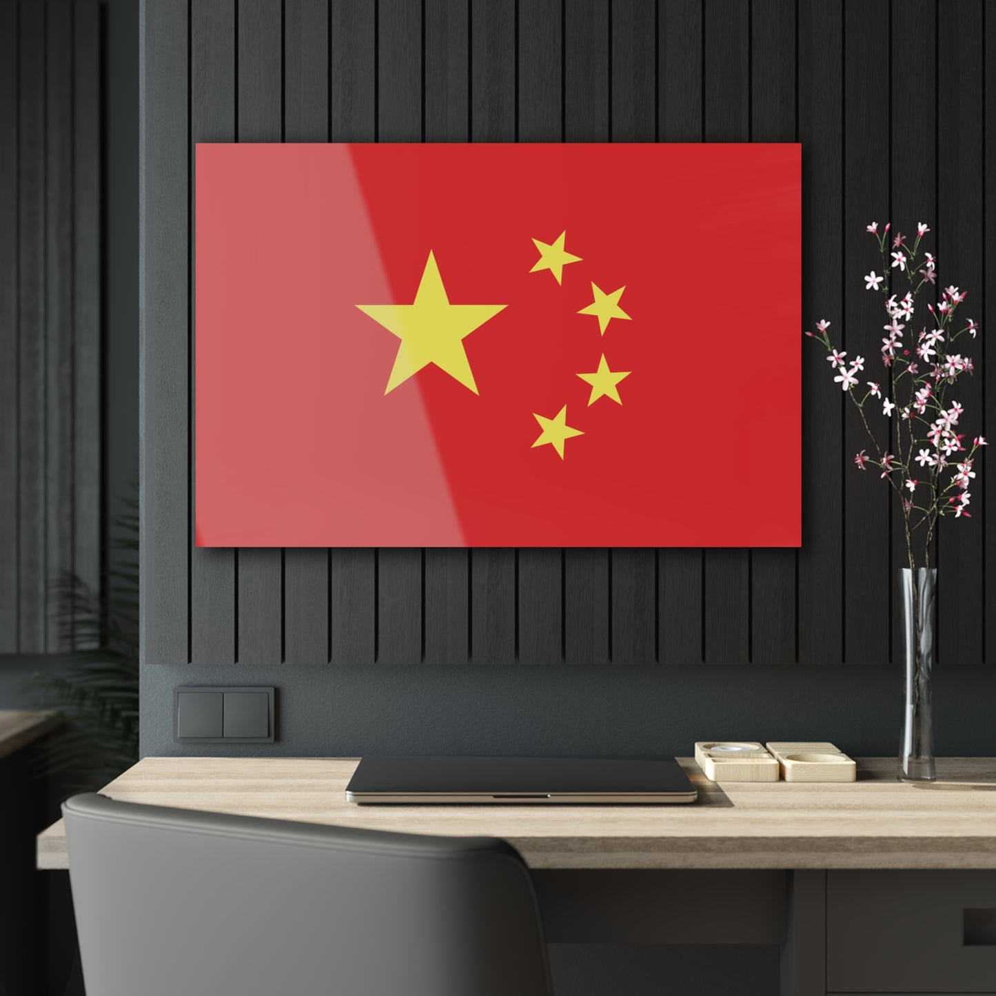 T5 Minimalist China Flag Stars Acrylic Print