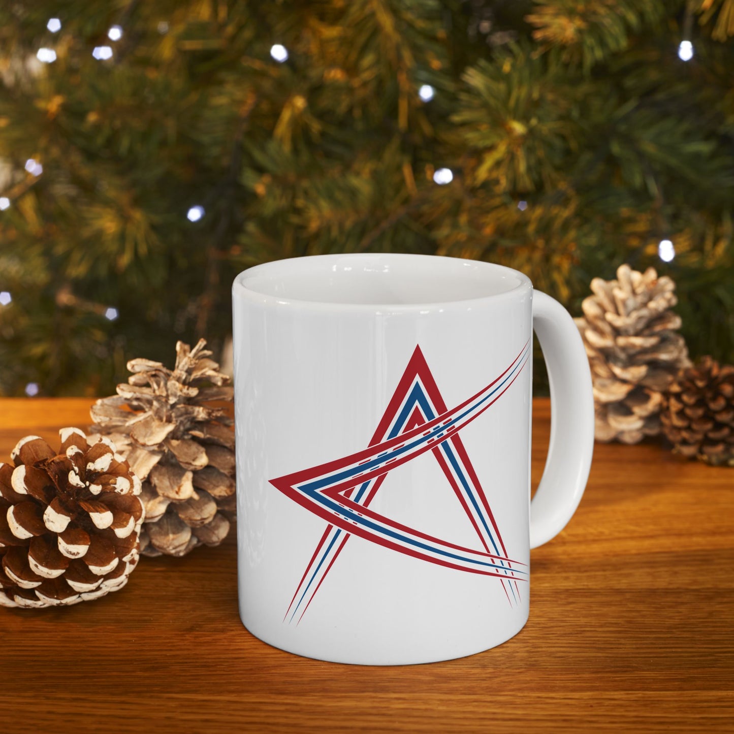 T5 Minimalist Colliding Shapes Ceramic Coffee Mug