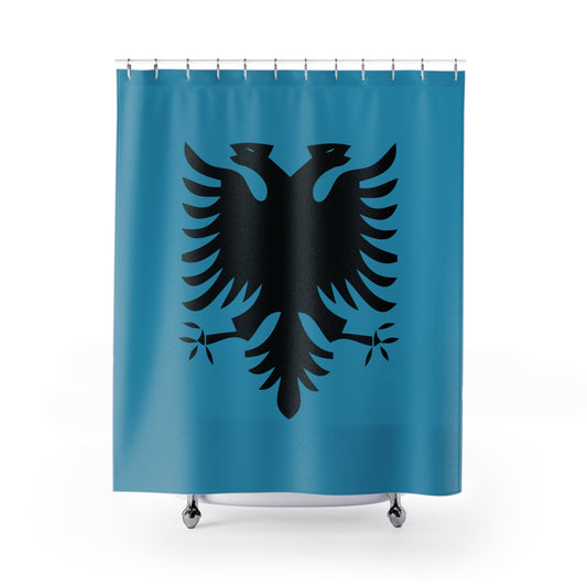 T5 Minimalist Albanian Flag Two Headed Eagle Shower Curtain