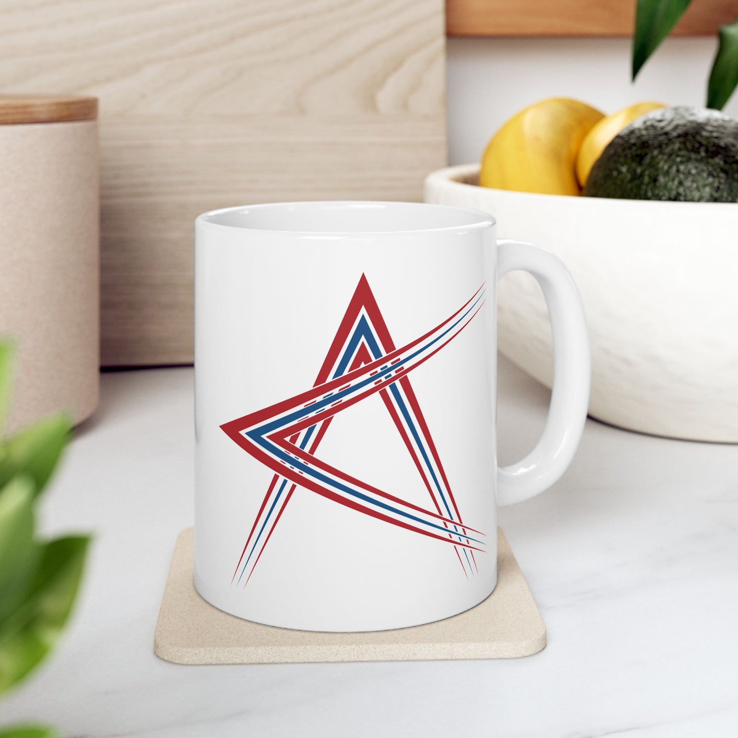 T5 Minimalist Colliding Shapes Ceramic Coffee Mug