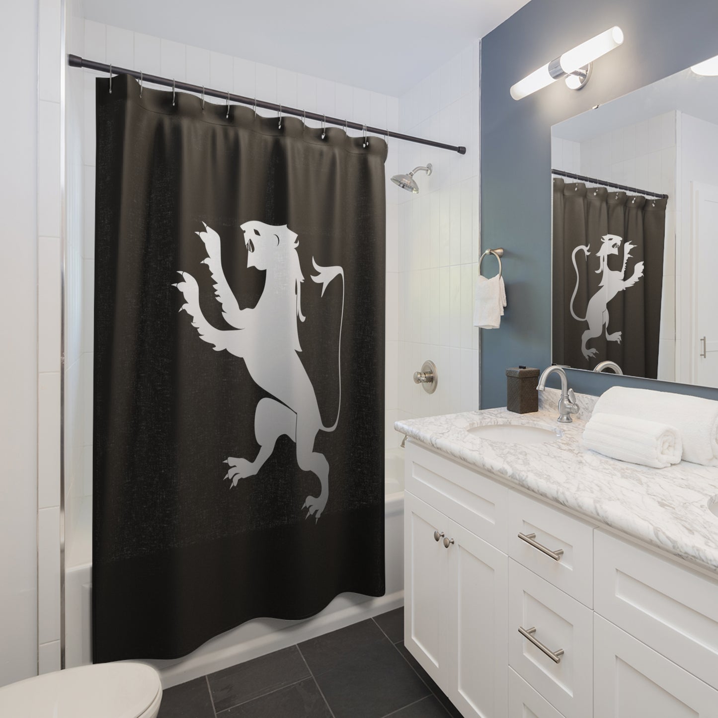 T5 Minimalist Spanish Lion Shower Curtain