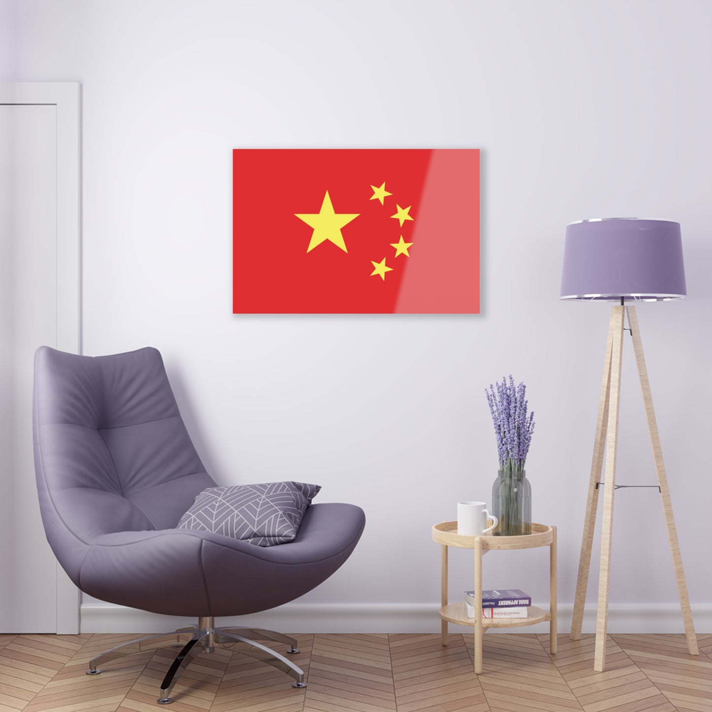 T5 Minimalist China Flag Stars Acrylic Print