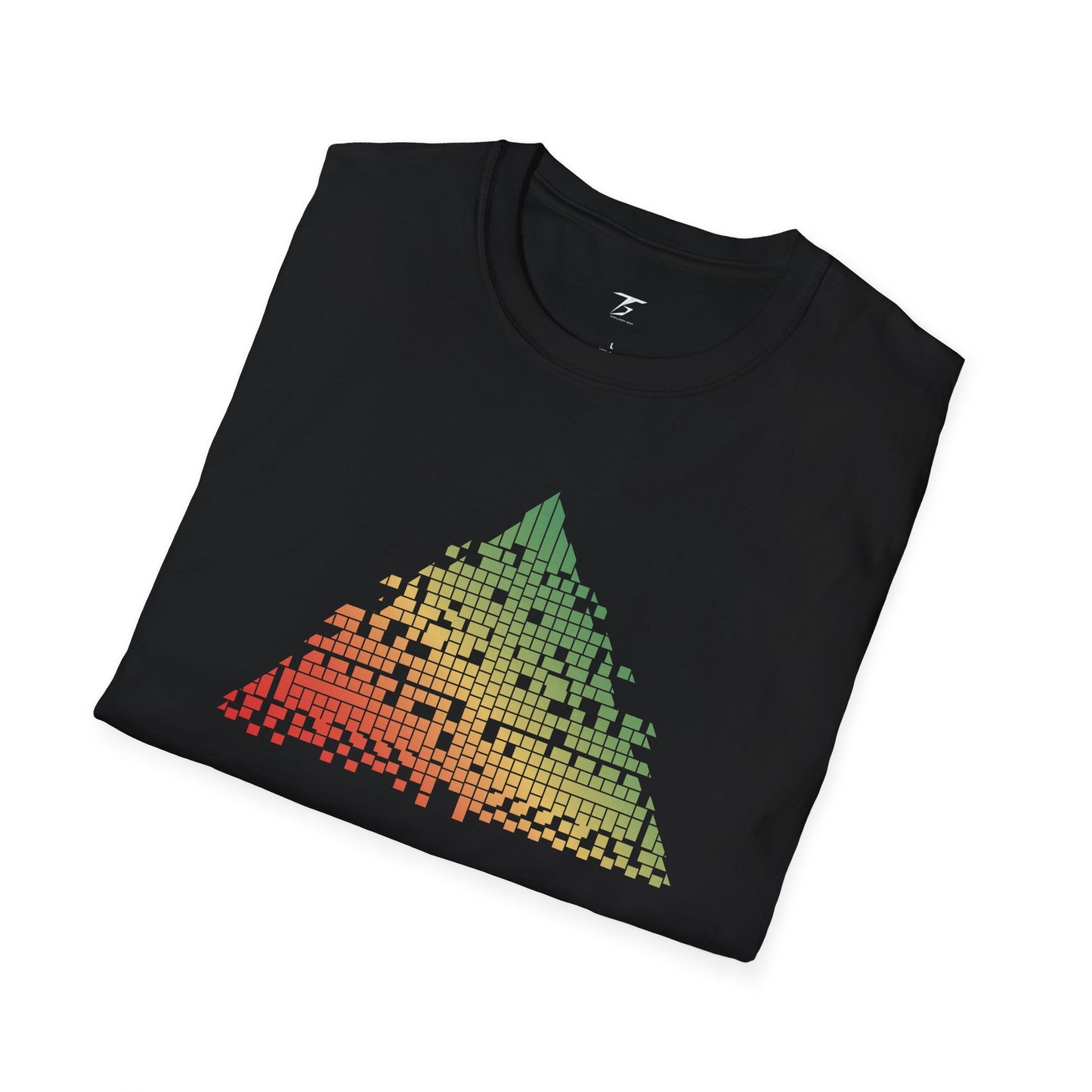 T5 Minimalist Disintegrating Pyramid T-Shirt for Men