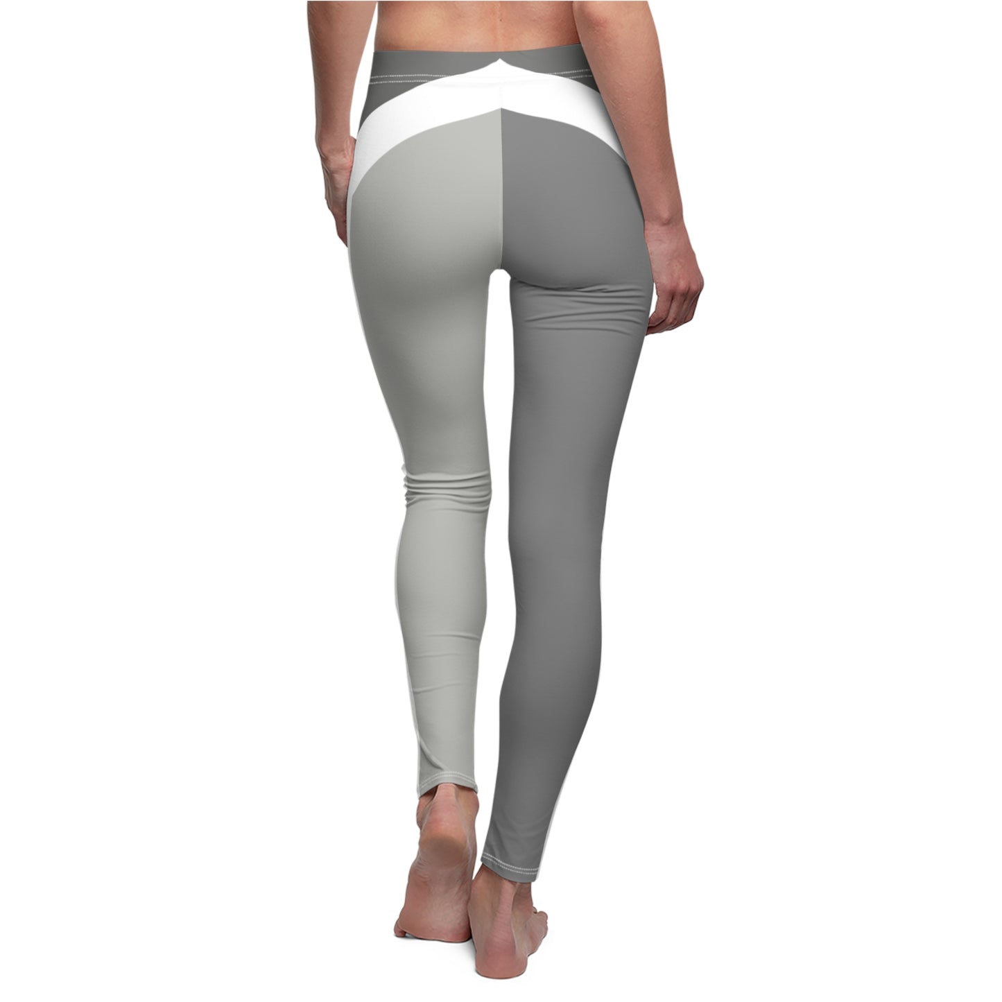 T5 Minimalist White Bars Over Grey Leggings for Women