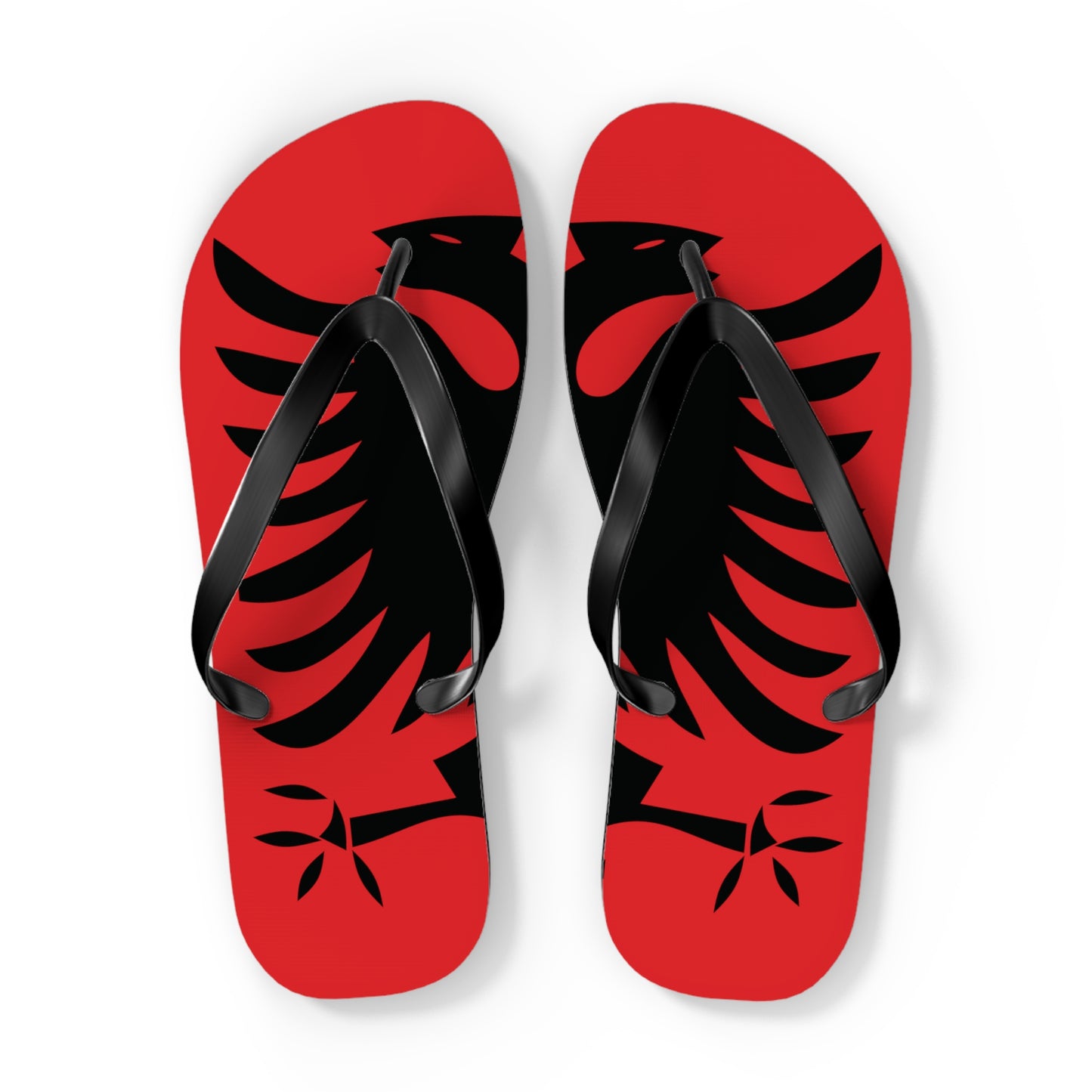 T5 Minimalist Albanian Flag Two Headed Eagle Flip-Flops for Men & Women