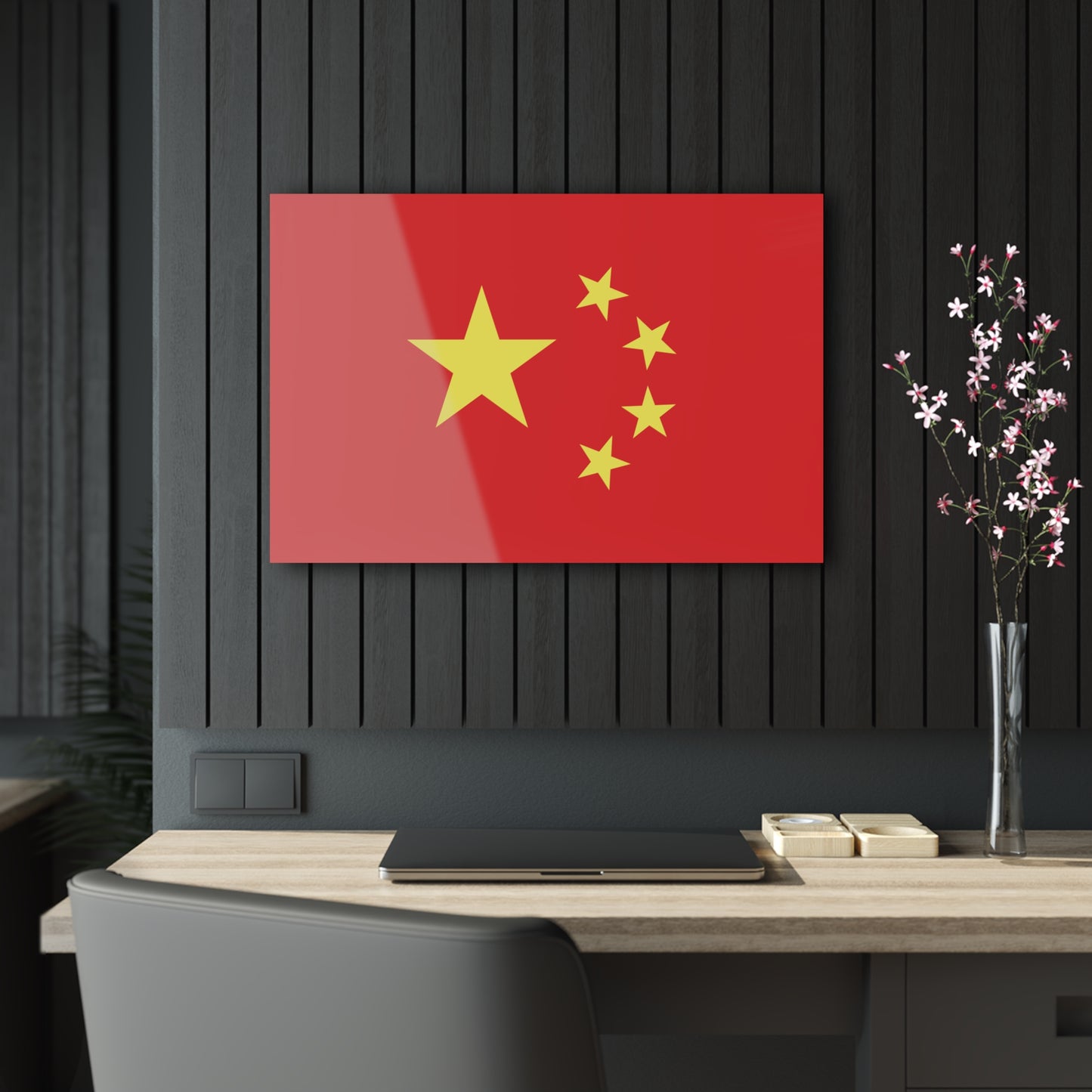 T5 Minimalist China Flag Stars Acrylic Print