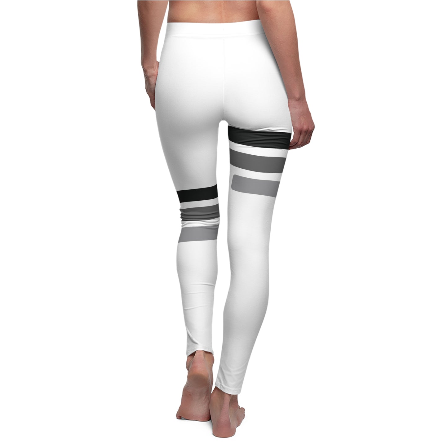 T5 Minimalist Black & Grey Bars Leggings for Women