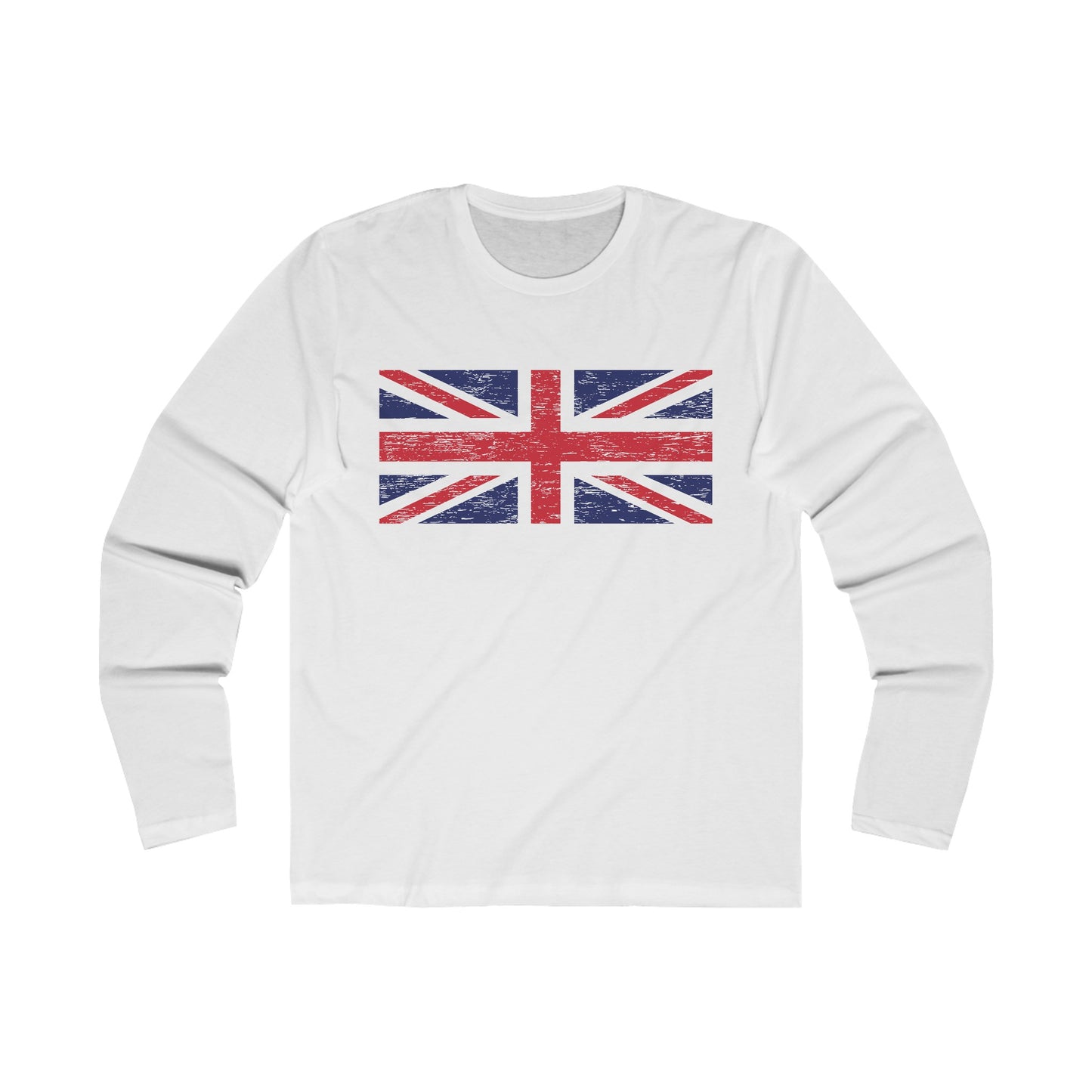 T5 Minimalist United Kingdom Flag Long Sleeve Crew Tee for Men & Women