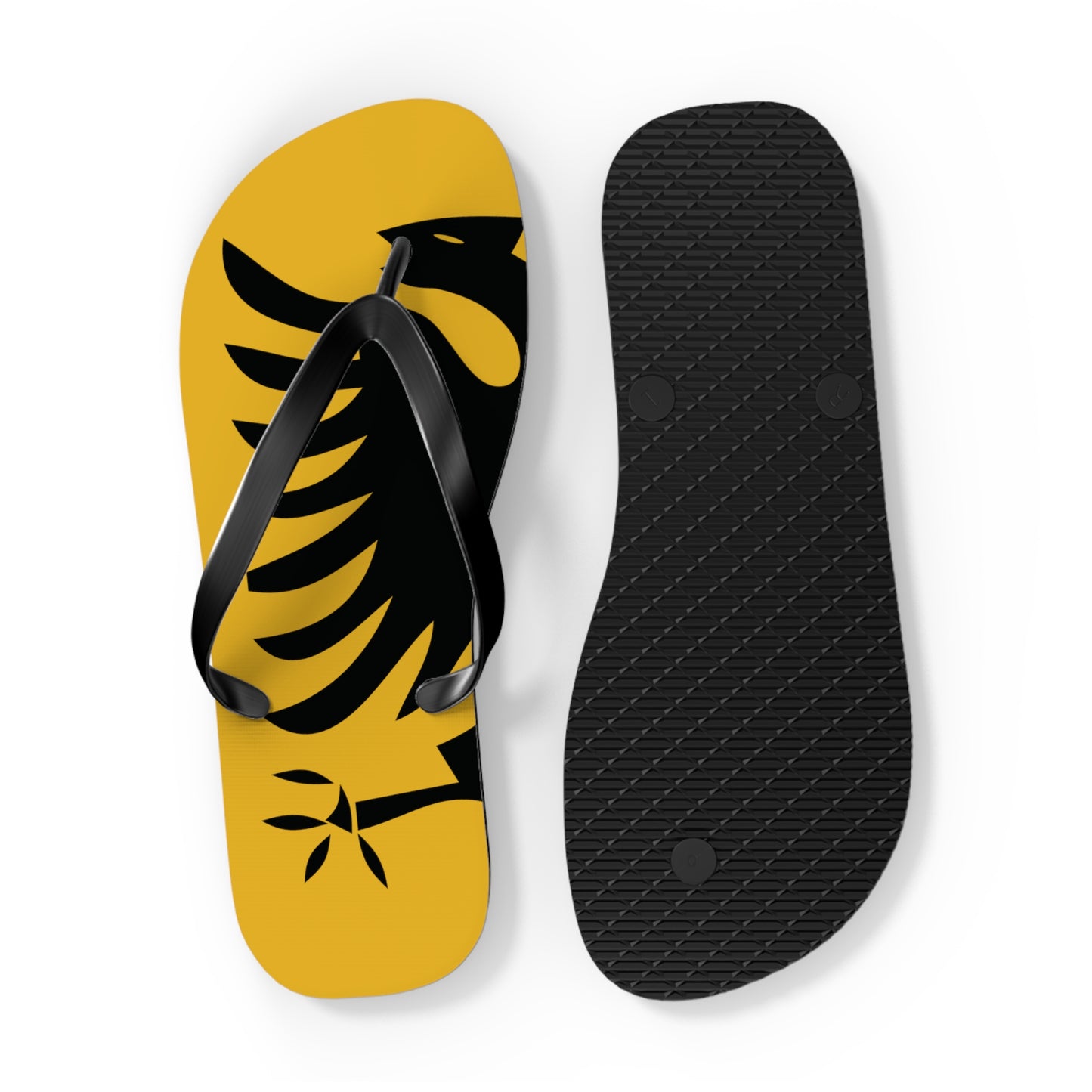 T5 Minimalist Albanian Flag Two Headed Eagle Flip-Flops for Women