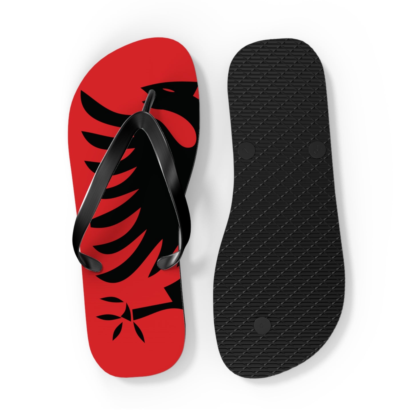 T5 Minimalist Albanian Flag Two Headed Eagle Flip-Flops for Men & Women