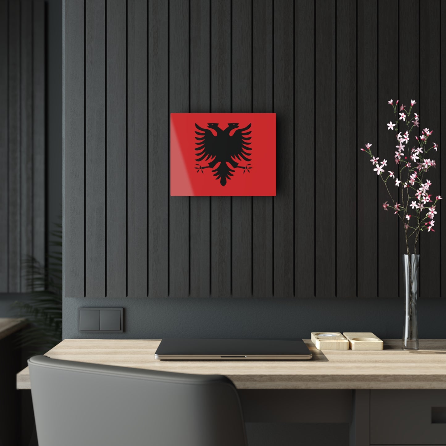 T5 Minimalist Albanian Flag Two Headed Eagle Acrylic Print