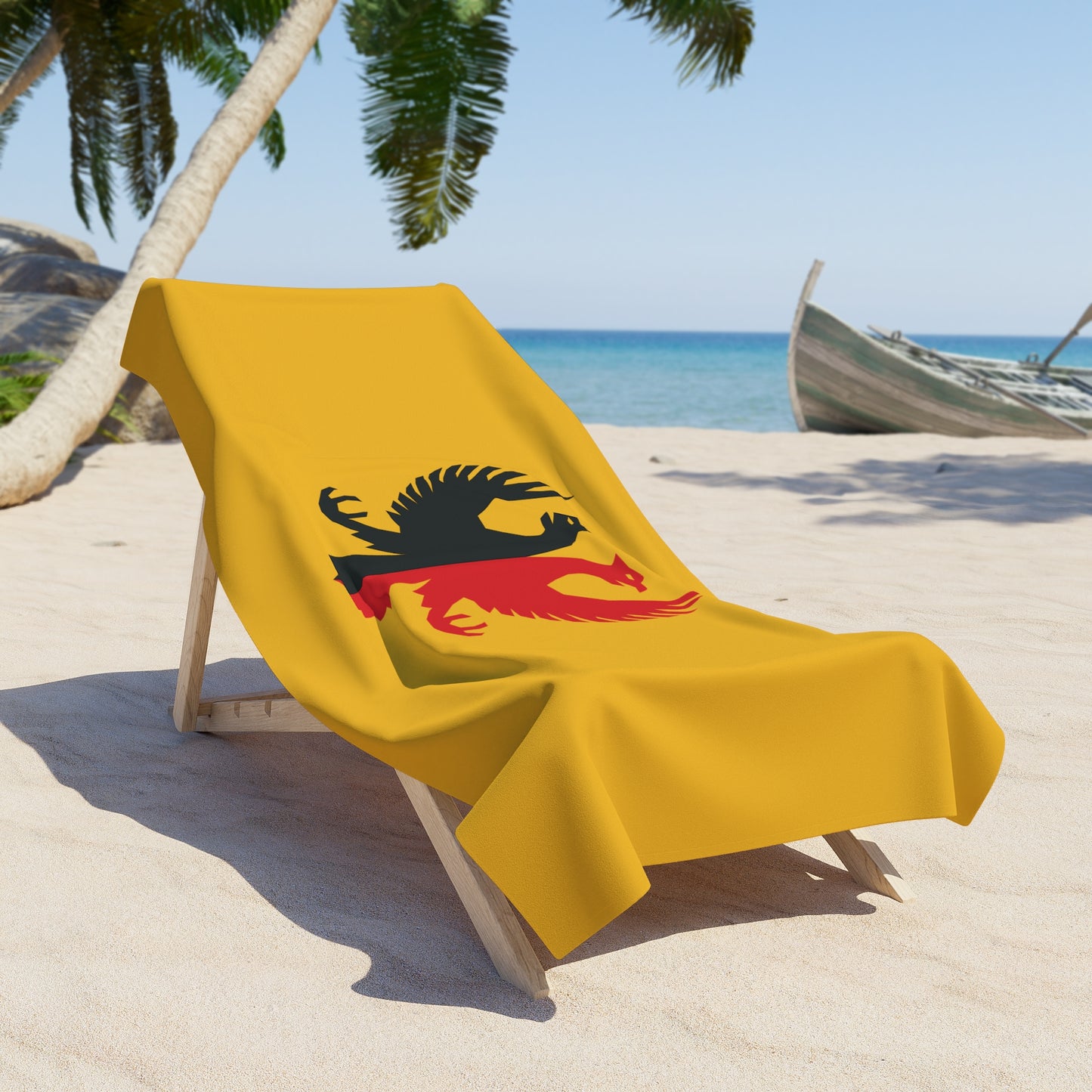 T5 Minimalist Two Headed Eagle Beach Towel for Men & Women