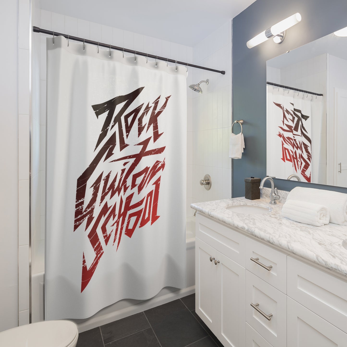 T5 Minimalist Rock Guitar School Shower Curtain