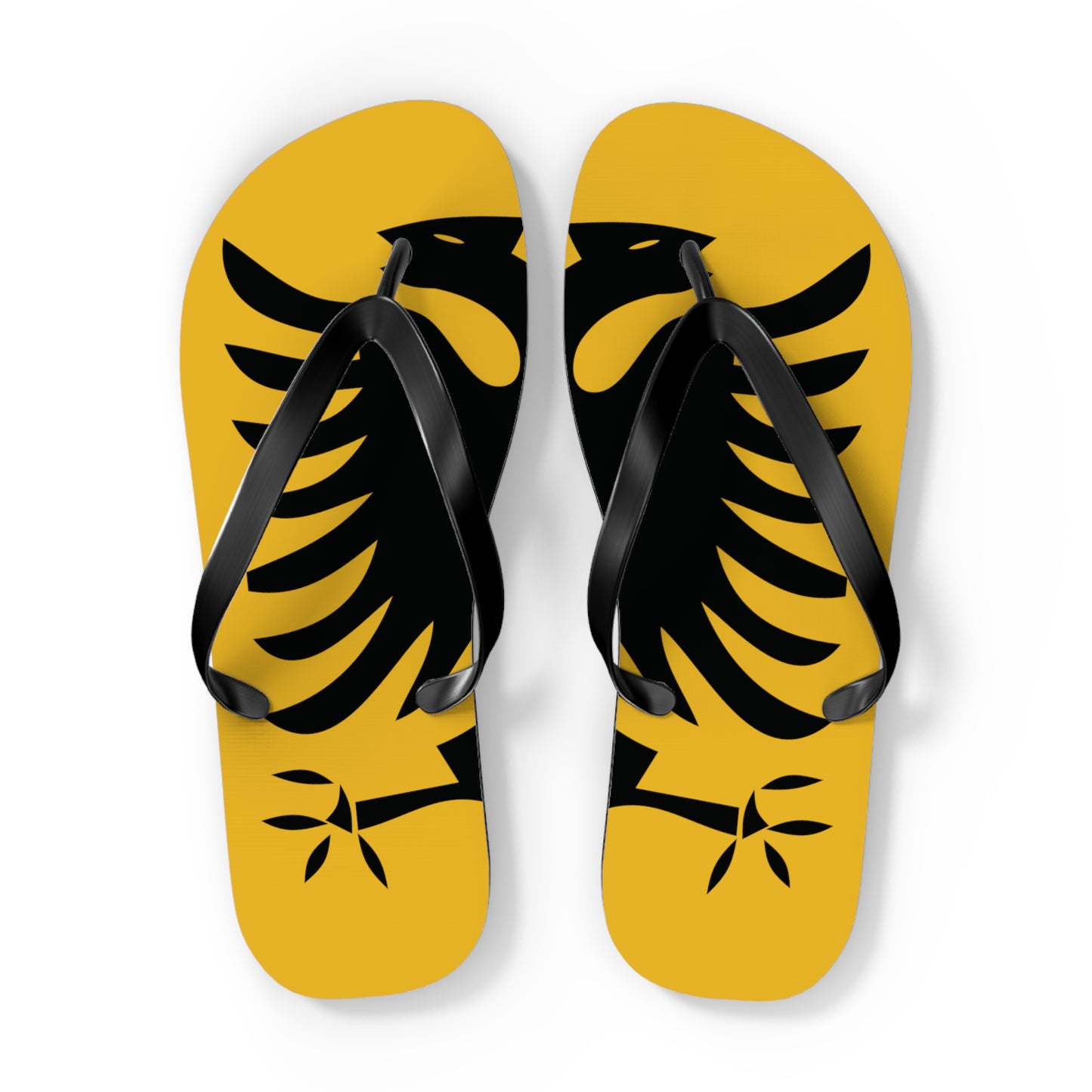 T5 Minimalist Albanian Flag Two Headed Eagle Flip-Flops for Women