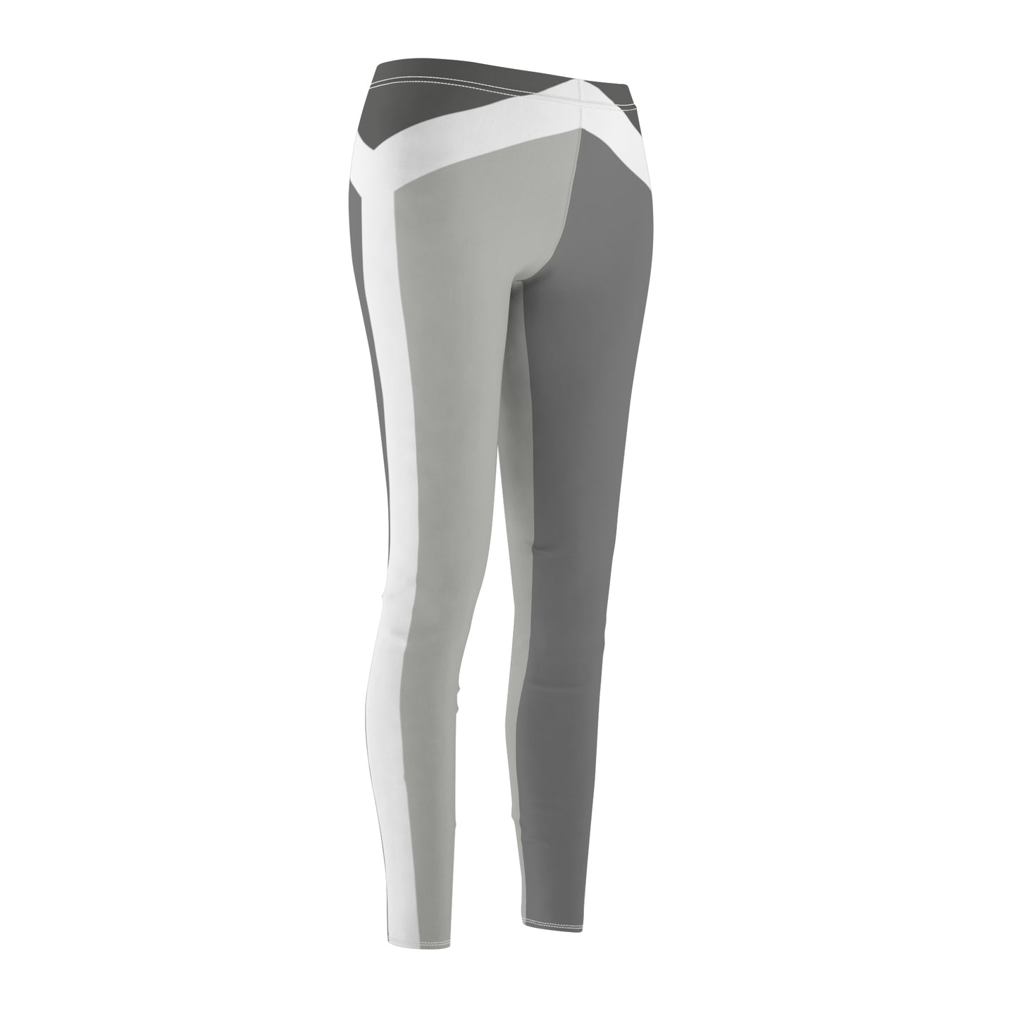 T5 Minimalist White Bars Over Grey Leggings for Women