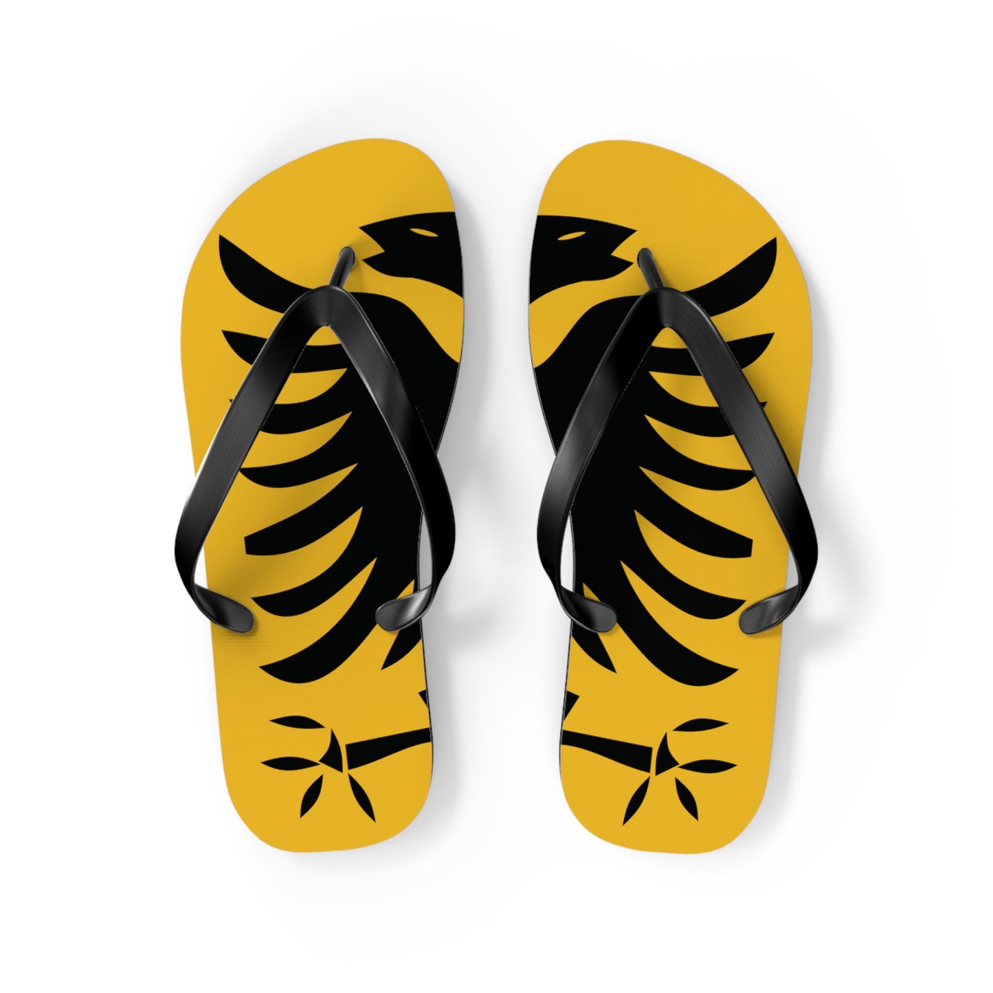 T5 Minimalist Albanian Flag Two Headed Eagle Flip-Flops for Women