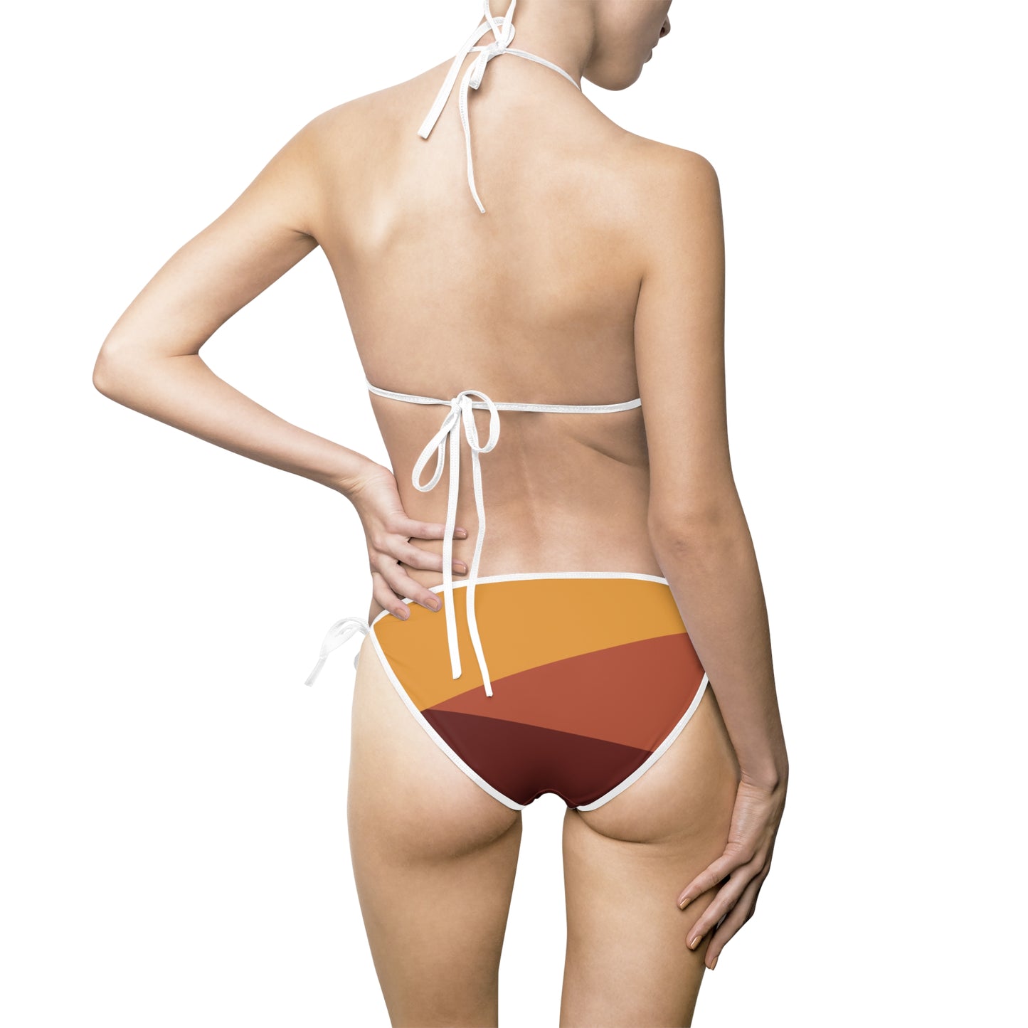 T5 Minimalist Coffee, Brown & Mustard Bikini for Women