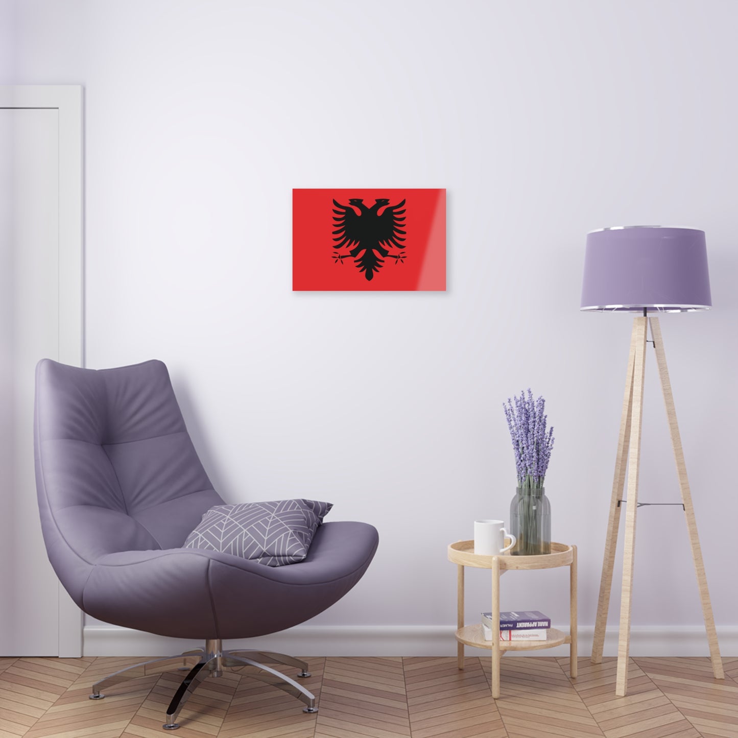 T5 Minimalist Albanian Flag Two Headed Eagle Acrylic Print