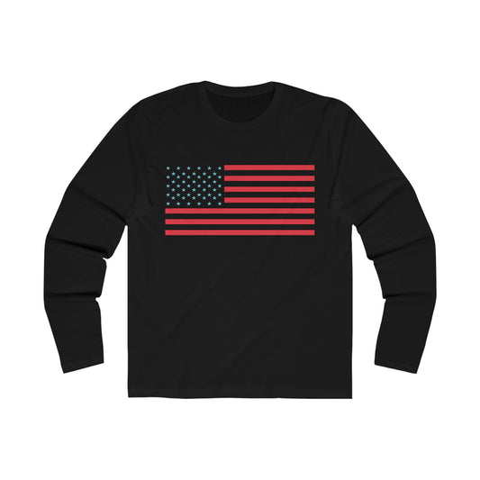 T5 Minimalist U.S.A. Flag Long Sleeve Crew Tee for Men & Women