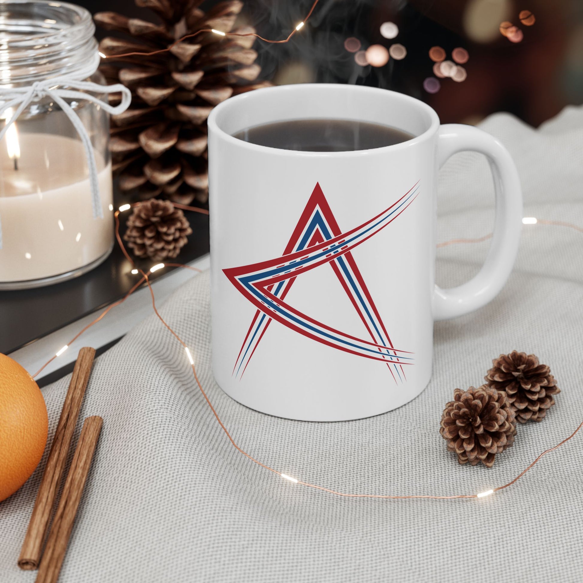 T5 Minimalist Colliding Shapes Ceramic Coffee Mug