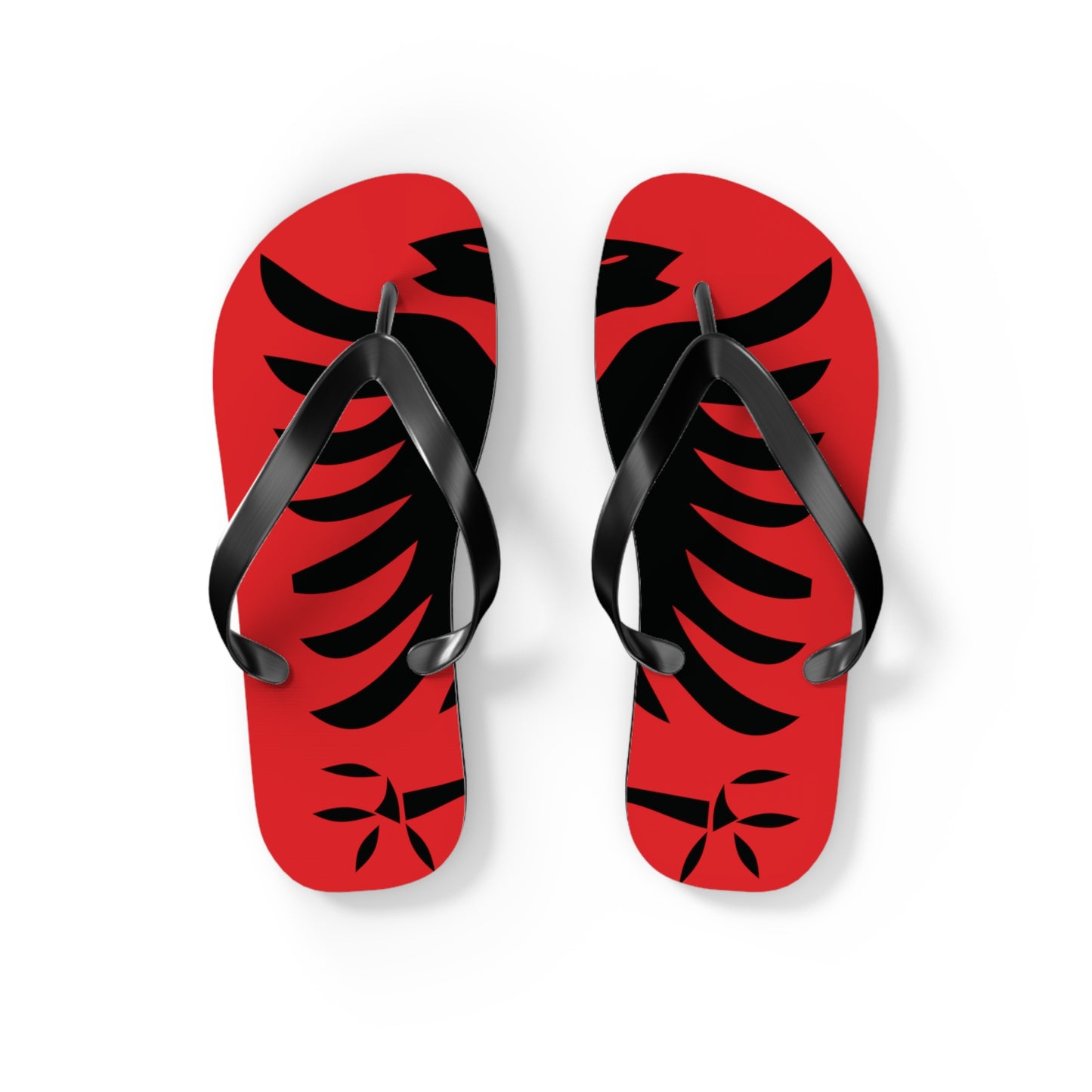 T5 Minimalist Albanian Flag Two Headed Eagle Flip-Flops for Men & Women