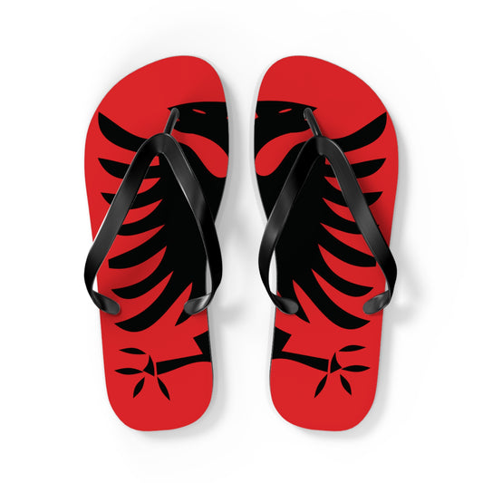 T5 Minimalist Albanian Flag Two Headed Eagle Flip-Flops for Men & Women