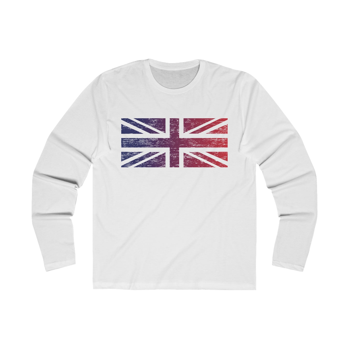 T5 Minimalist United Kingdom Flag Long Sleeve Crew Tee for Men & Women