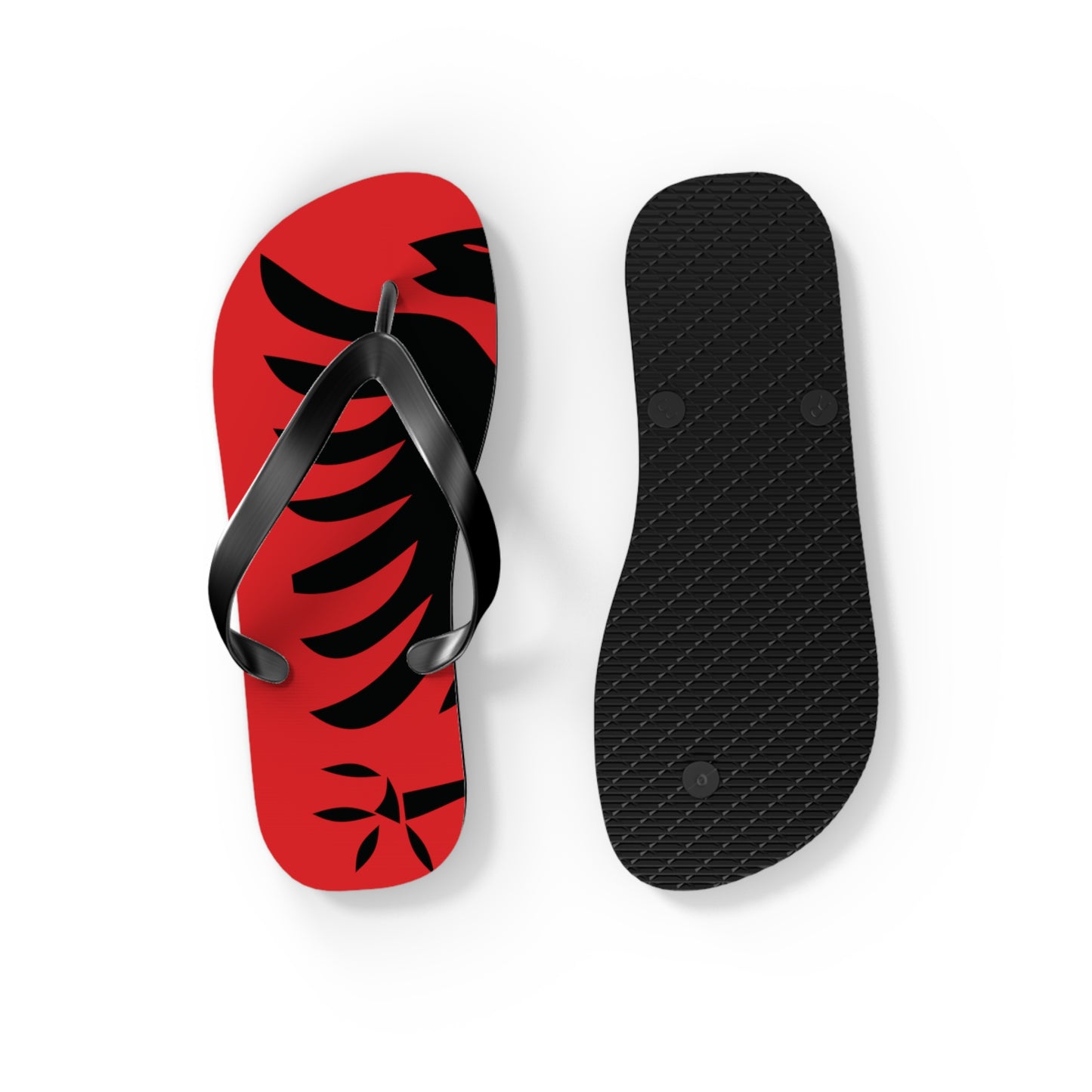 T5 Minimalist Albanian Flag Two Headed Eagle Flip-Flops for Men & Women