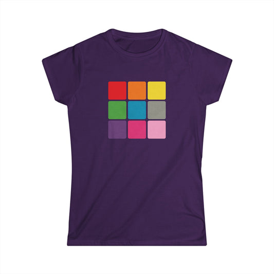 T5 Minimalist Color Cubes T-Shirt for Women