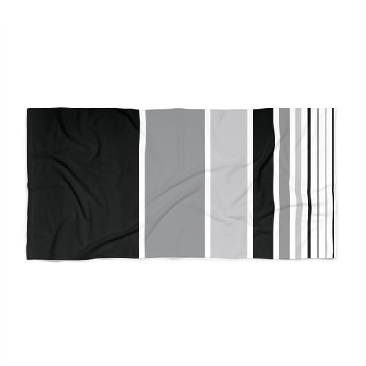 T5 Minimalist Black & Grey Bars Beach Towel for Men