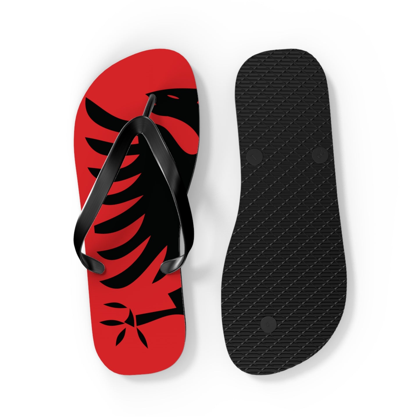 T5 Minimalist Albanian Flag Two Headed Eagle Flip-Flops for Men & Women