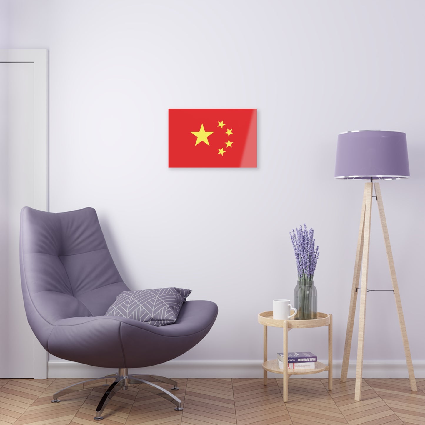 T5 Minimalist China Flag Stars Acrylic Print