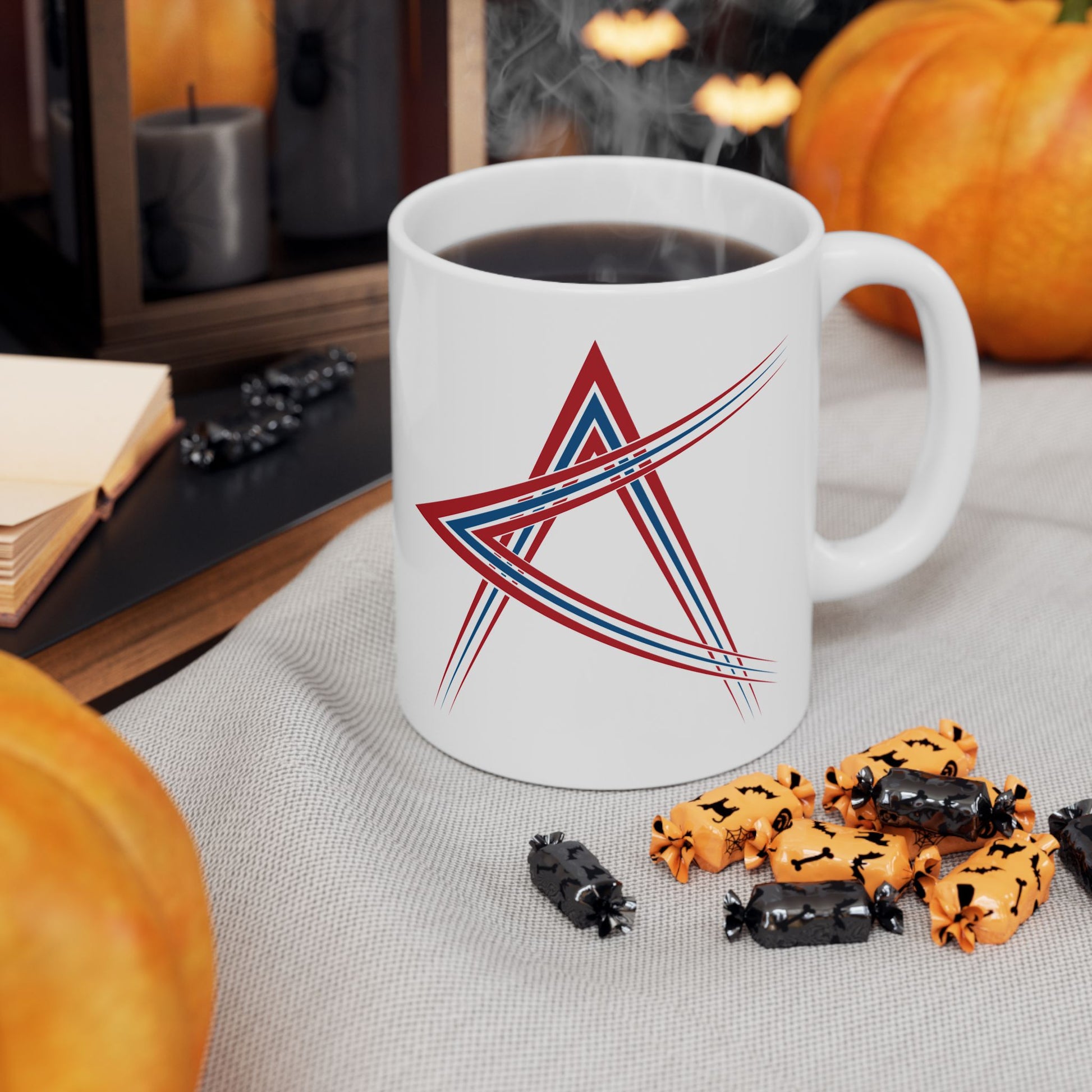 T5 Minimalist Colliding Shapes Ceramic Coffee Mug
