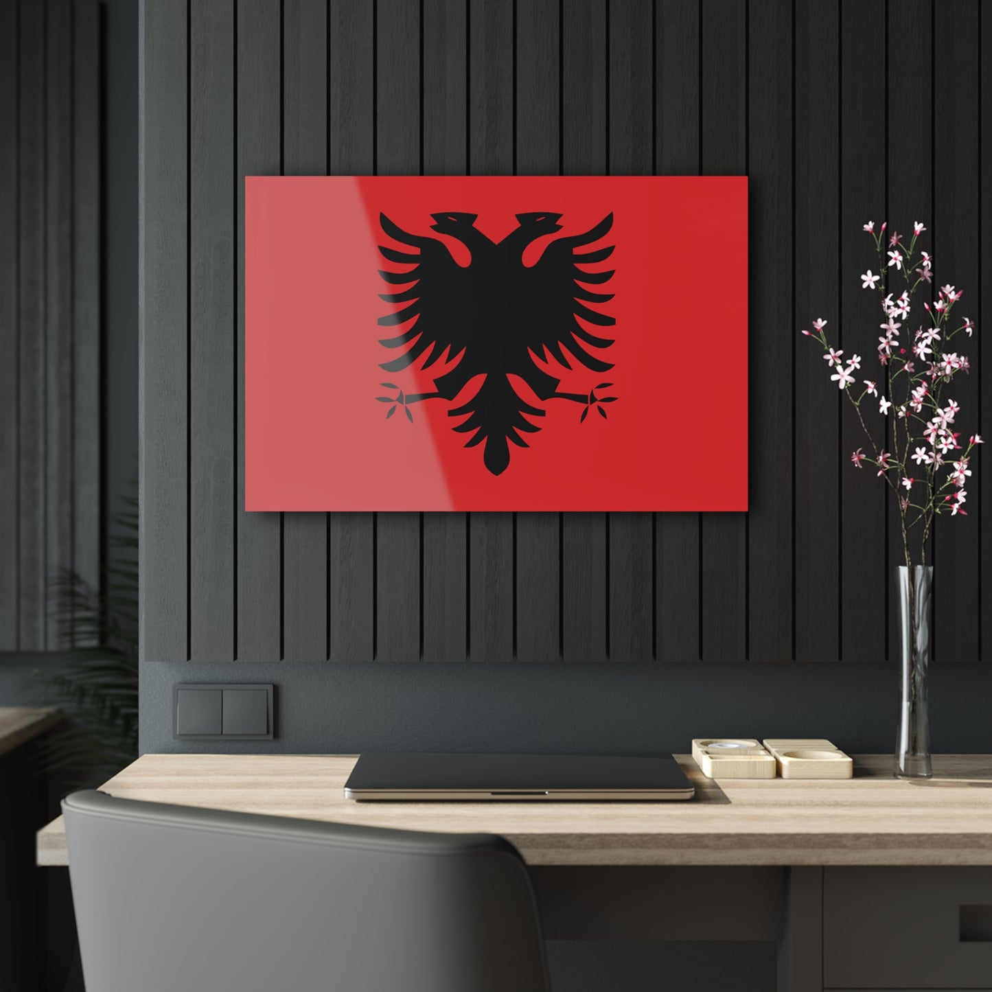 T5 Minimalist Albanian Flag Two Headed Eagle Acrylic Print