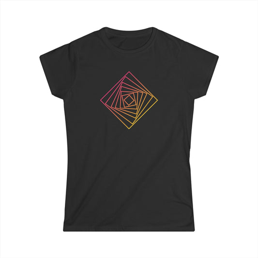 T5 Minimalist Spinning Squares T-Shirt for Women