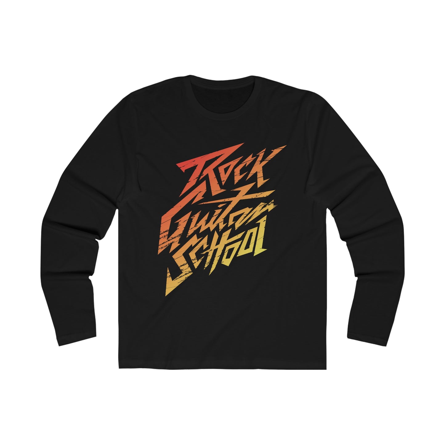 T5 Minimalist ROCK GUITAR SCHOOL Long Sleeve Crew Tee for Men