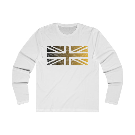 T5 Minimalist United Kingdom Flag Long Sleeve Crew Tee for Men & Women