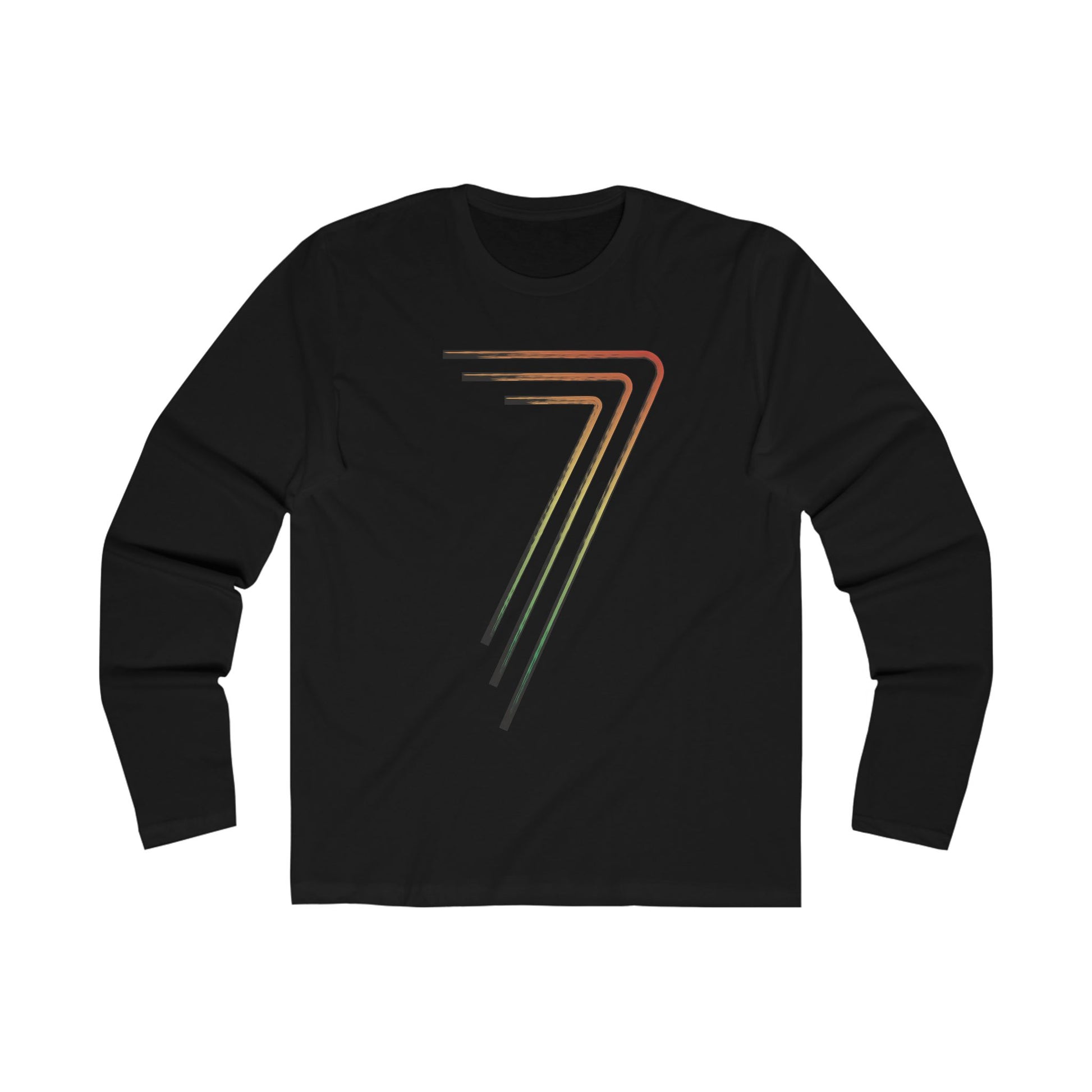 T5 Minimalist Seven Paint Stroke Long Sleeve Crew Tee for Men